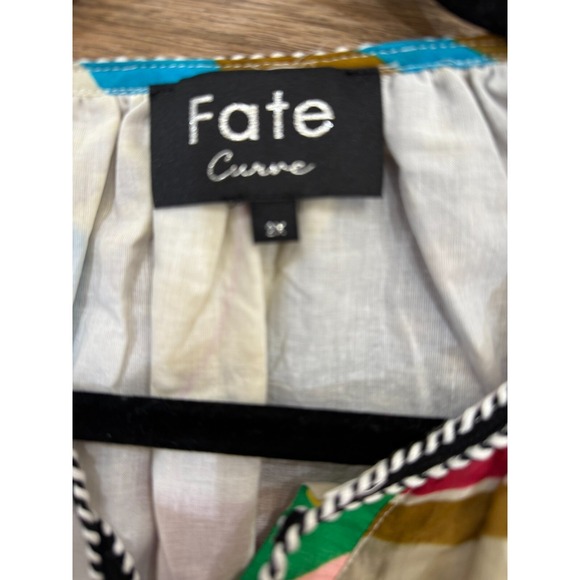 Fate Curve Boutique Peasant Boho Colorful Tunic Top Size 2X - Picture 8 of 11